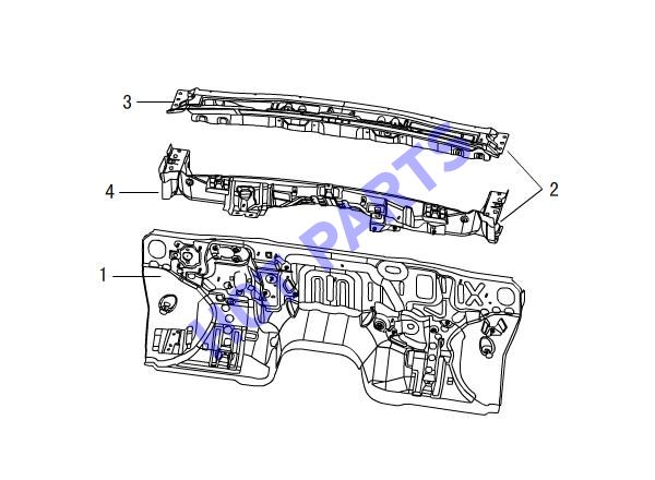 FRONT WALL SKELETON AND COVER PLATE